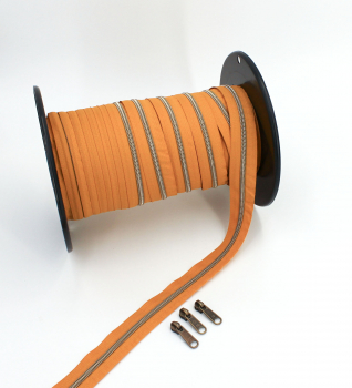 Reißverschluss endlos, metallisiert senf/messing-antik (1m)